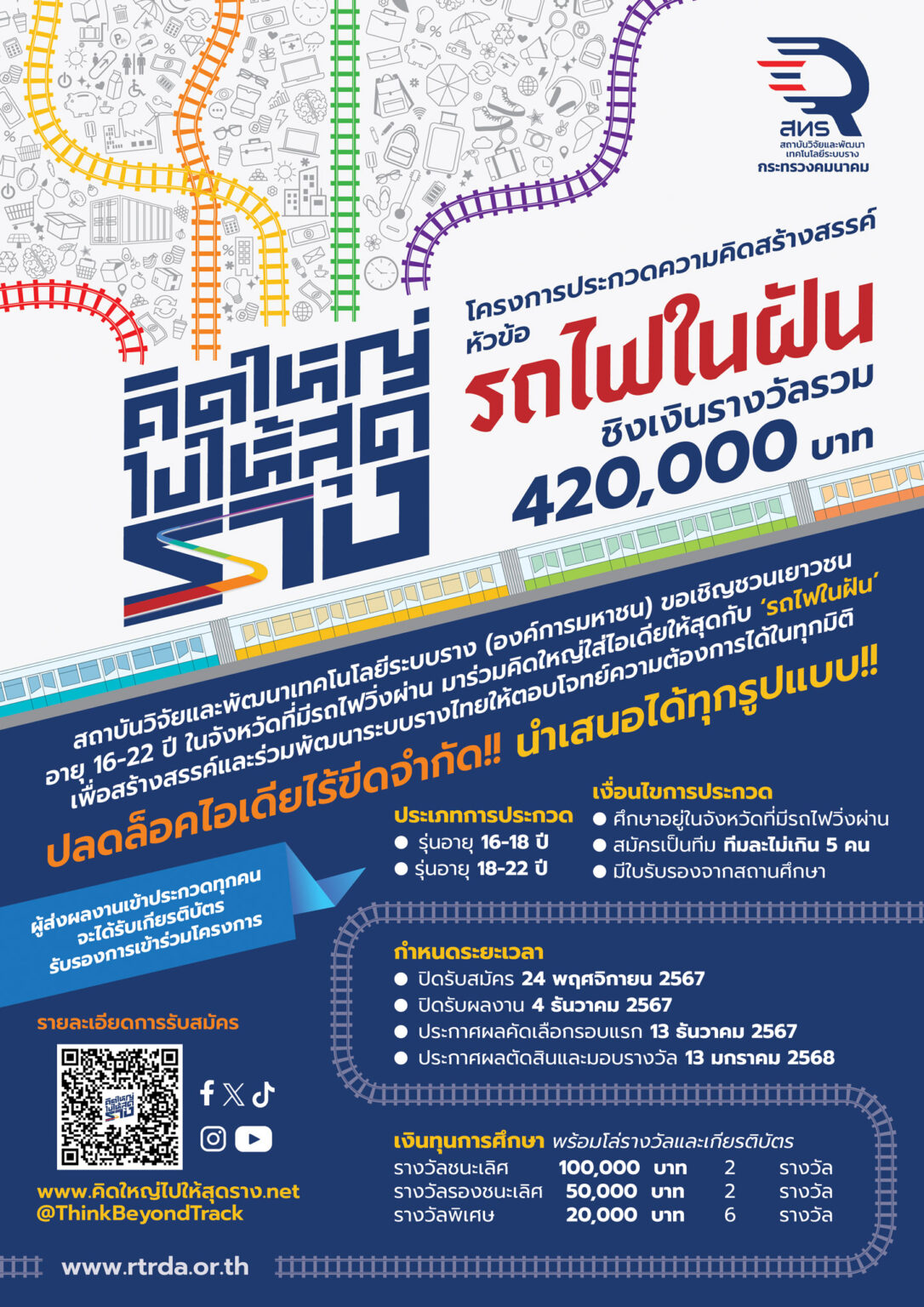 You are currently viewing รับสมัครเข้าร่วมโครงการประกวดความคิดสร้างสรรค์ หัวข้อ “รถไฟในฝัน”